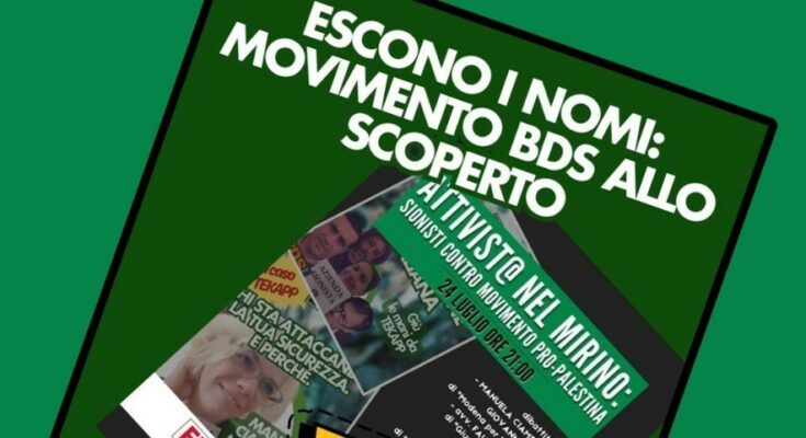 Locandina attivisti nel mirino