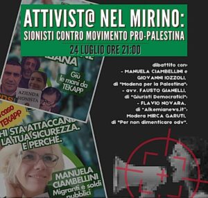 Locandina attivisti nel mirino